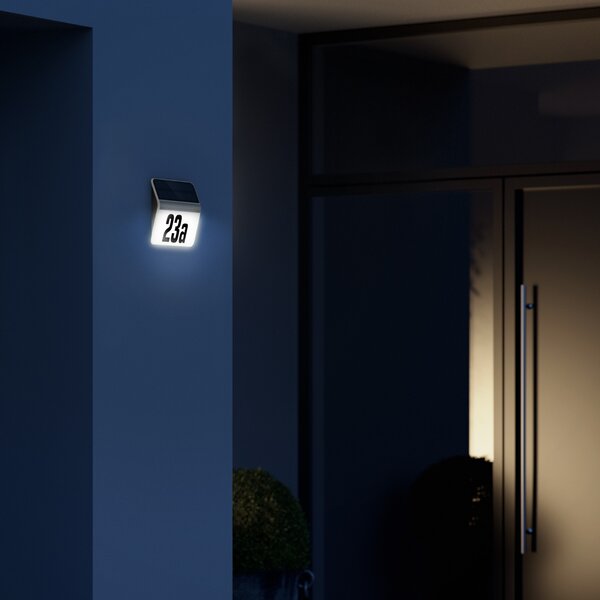 STEINEL XSolar LH-N – Aplica de perete cu LED pentru numere casă, Plastic, Modern