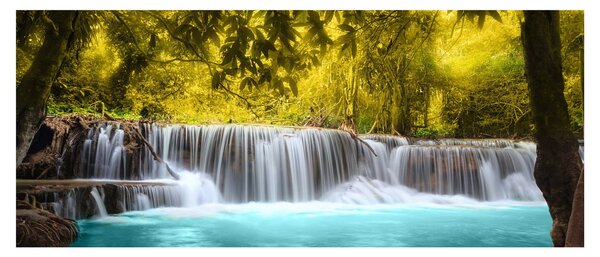 Tablou - Cascadă, cu culori strălucitoare (120x50 cm)