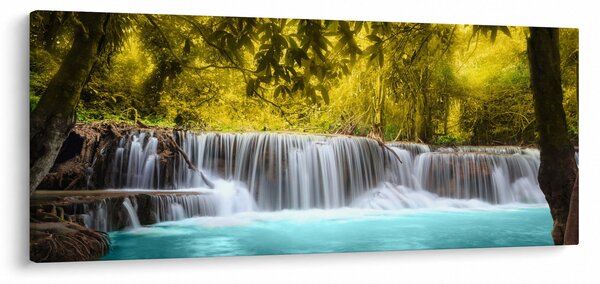 Tablou - Cascadă, cu culori strălucitoare (120x50 cm)