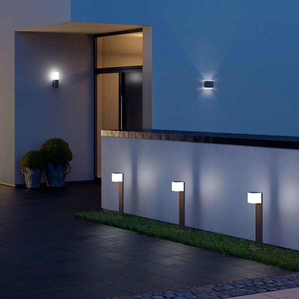 STEINEL GL 80 SC lampă de trotuar senzor, argintiu, reglabil, Gri, Metal, Modern