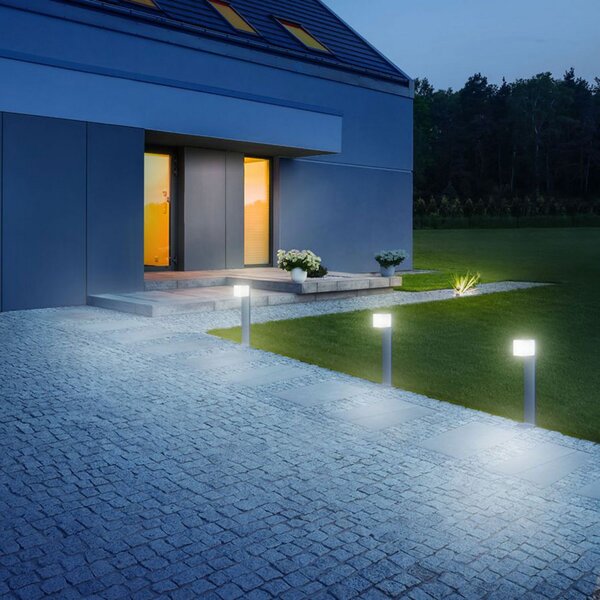 STEINEL GL 80 SC lampă de trotuar senzor, argintiu, reglabil, Gri, Metal, Modern