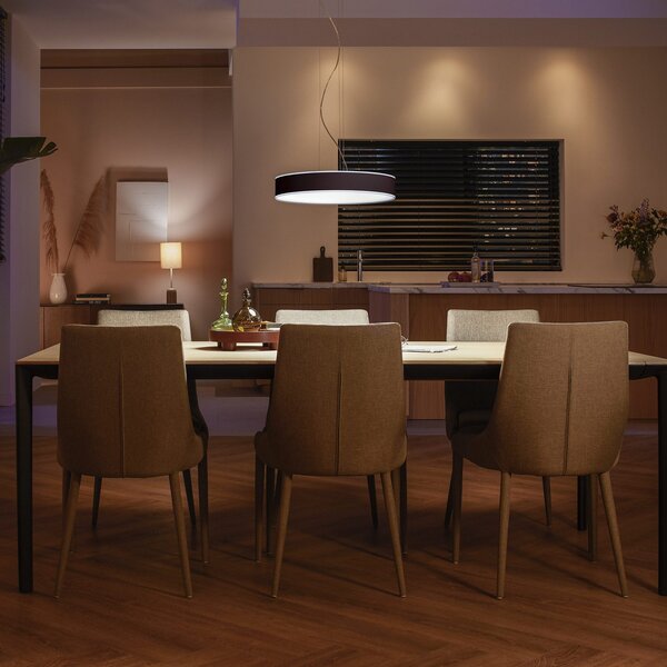 Lustră Pendul Philips Hue, Philips Hue, reglabil, Negru, Camera de zi, Metal, Modern