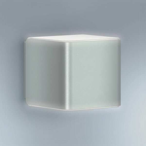 STEINEL L 840 SC Lampă de perete pentru exterior cu senzor, argintie, Gri, Plastic, Modern, Priză de perete sus / jos