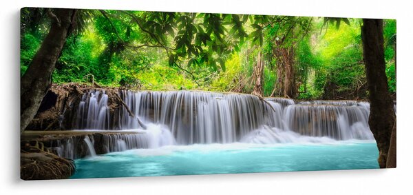 Tablou - Cascadă, turcoaz (120x50 cm)