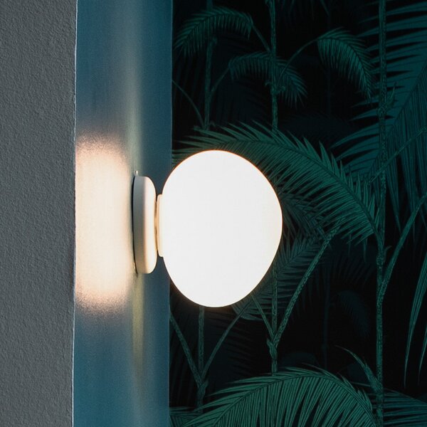 Lampă de perete Foscarini, Gregg piccola, reglabil, Alb, Baie, Sticlă, Design