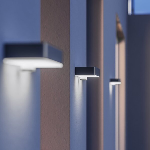STEINEL Lampă de perete pentru exterior cu LED XSolar SOL-O S senzor,, Negru, Plastic, Modern