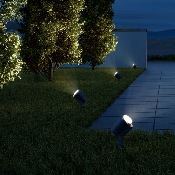 STEINEL Proiector LED Spot Garden N, cu senzor de mișcare, Negru, Metal, Modern