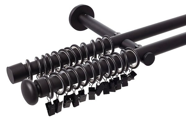 Bară dublă pentru perdele Modern black matt 160cm