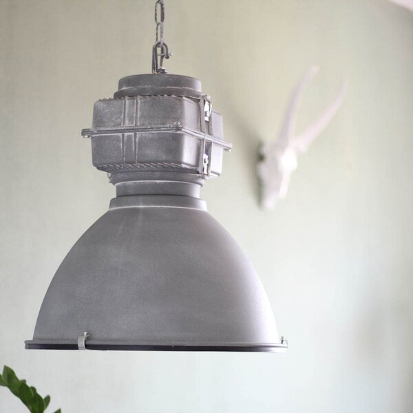 Steinhauer Lampă suspendată Mexlite Densi, gri, Ø 47 cm, metal, reglabil, Gri, Camera de zi / sufragerie, Metal, Design industrial