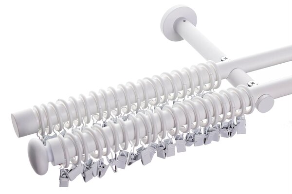 Bară dublă pentru perdele Modern white matt 160cm