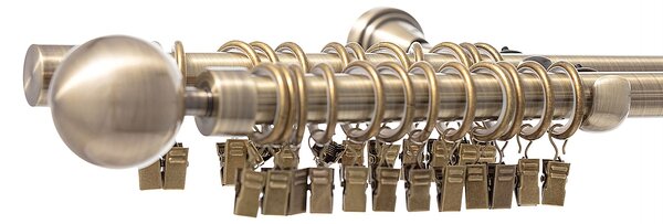 Bară dublă pentru perdele Elegant antique brass 160cm