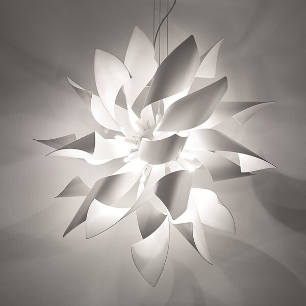 Selène Suspensie de design Ginger, 80 cm, reglabil, Alb, Camera de zi / sufragerie, Metal, Design