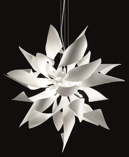 Selène Lampă suspendată de design Ginger, 50 cm, reglabil, Alb, Camera de zi / sufragerie, Metal, Design