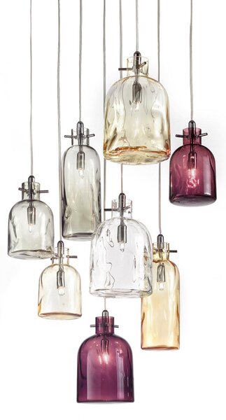 Selène Lampă suspendată de design Bossa Nova 15 cm, reglabil, Violet, Camera de zi / sufragerie, Sticlă, Modern
