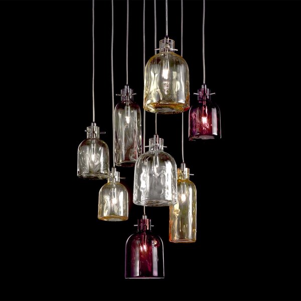 Selène Lampă suspendată de design Bossa Nova 15 cm, reglabil, Violet, Camera de zi / sufragerie, Sticlă, Modern