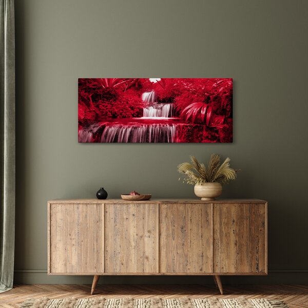 Tablou - Cascade indoneziene în roșu (120x50 cm)
