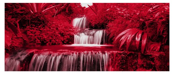 Tablou - Cascade indoneziene în roșu (120x50 cm)