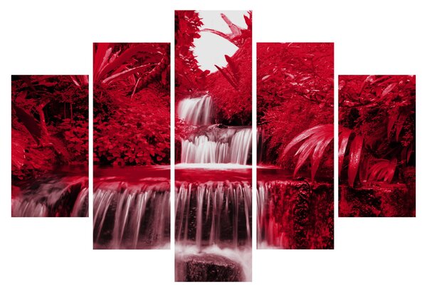 Tablou - Cascade indoneziene în roșu (150x105 cm)