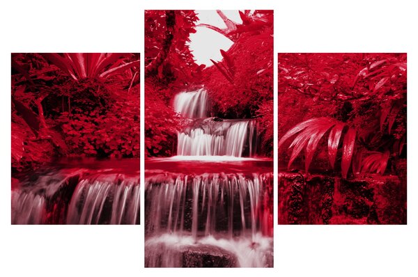 Tablou - Cascade indoneziene în roșu (90x60 cm)