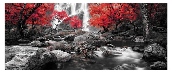 Tablou - Cascade în peisajul de toamnă (120x50 cm)