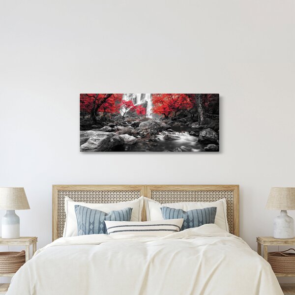 Tablou - Cascade în peisajul de toamnă (120x50 cm)