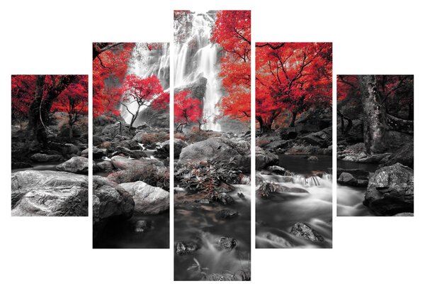 Tablou - Cascade în peisajul de toamnă (150x105 cm)