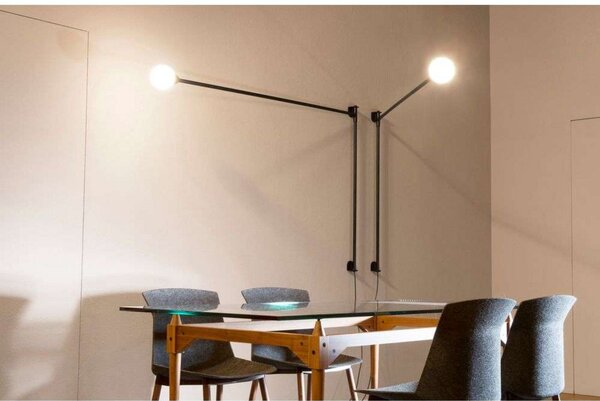 Lampă de perete Nemo Lighting, reglabil, Negru, Camera de zi, Metal