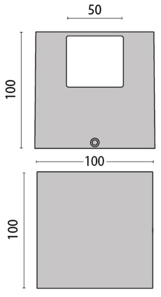 Performance in Lighting Aplică de perete LED 303354 pe gri, 1WB 3.000K, Gri, Hol, Metal, Soclu de perete jos