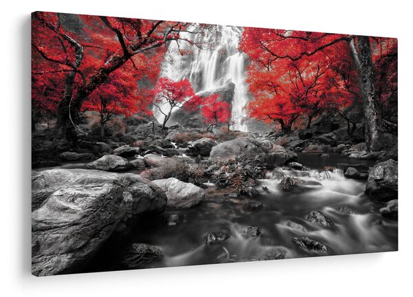 Tablou - Cascade în peisajul de toamnă (90x60 cm)