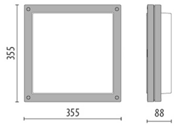 Performance in Lighting Aplică de perete LED Bliz Square 40, 3.000K, alb, Alb, Metal