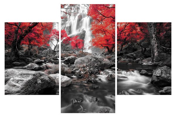 Tablou - Cascade în peisajul de toamnă (90x60 cm)