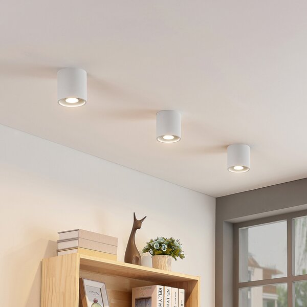 Lindby Parvin Downlight aluminiu, rotund, alb, reglabil, Alb, Camera de zi / sufragerie, Metal, Modern