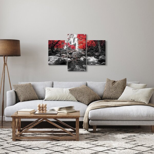 Tablou - Cascade în peisajul de toamnă (90x60 cm)