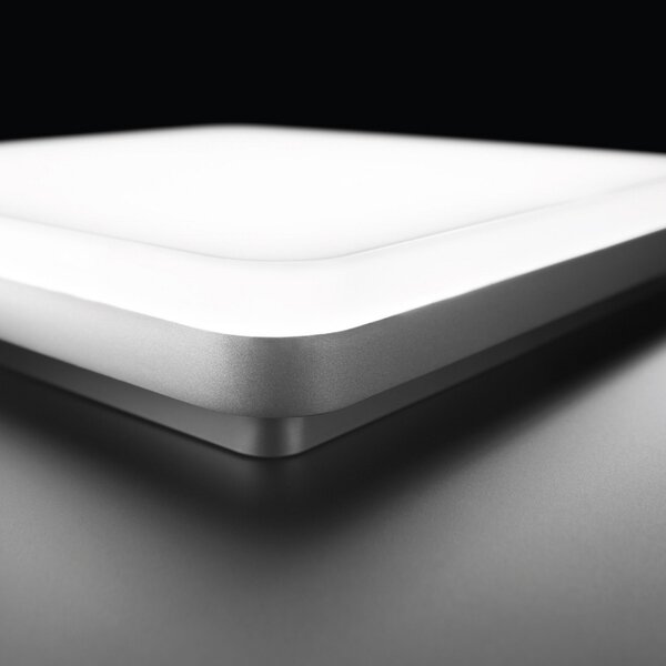 Performance in Lighting Plafonieră cu LED WL210 unghiulară din plastic 15W 21x21cm, Gri, Hol, Plastic, Modern