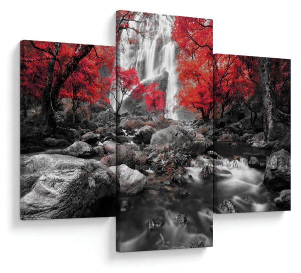 Tablou - Cascade în peisajul de toamnă (90x60 cm)