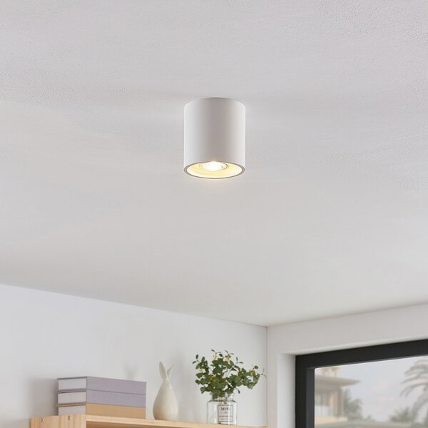 Lindby Parvin Downlight aluminiu, rotund, alb, reglabil, Alb, Camera de zi / sufragerie, Metal, Modern