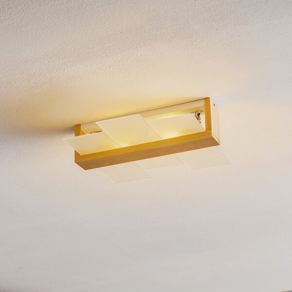 SOLLUX LIGHTING Plachetă Shifted 2, sticlă și lemn deschis, reglabil, Lemn, Camera de zi / sufragerie, Lemn, Modern