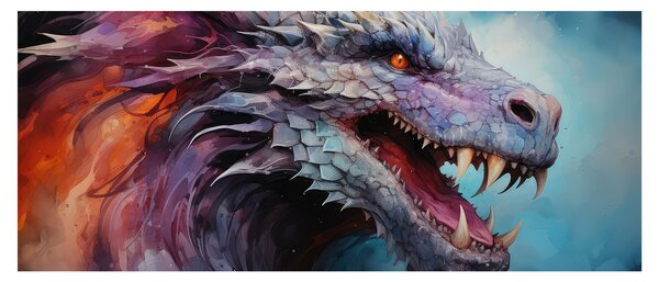 Tablou - Ilustrație a unui dragon (120x50 cm)