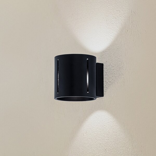 SOLLUX LIGHTING Aplică de perete Topa up/down, corp negru, reglabil, Negru, Camera de zi / sufragerie, Metal, Modern