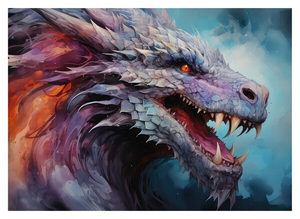 Tablou - Ilustrație a unui dragon (70x50 cm)