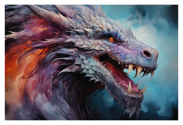 Tablou - Ilustrație a unui dragon (90x60 cm)