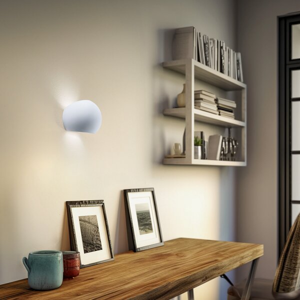 SOLLUX LIGHTING Aplică de perete Bullet up/down din ceramică, albă, reglabil, Alb, Camera de zi / sufragerie, Ceramică, Modern, Priză de perete sus / jos