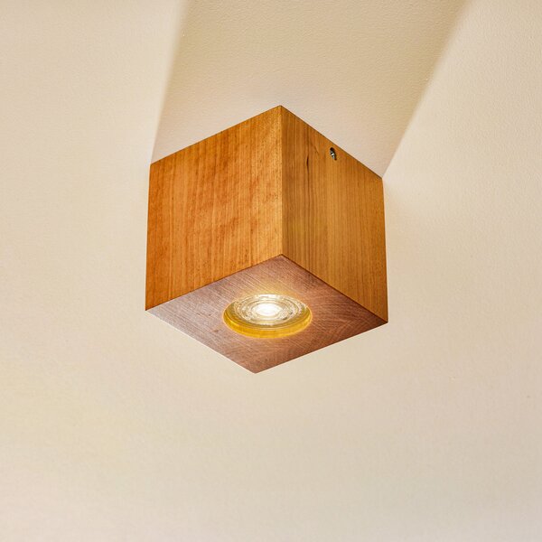 SOLLUX LIGHTING Plachetă de tavan Ara ca cub din lemn, reglabil, Lemn, Camera de zi / sufragerie, Lemn, Modern