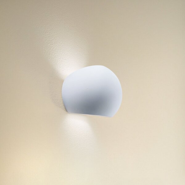 SOLLUX LIGHTING Aplică de perete Bullet up/down din ceramică, albă, reglabil, Alb, Camera de zi / sufragerie, Ceramică, Modern, Priză de perete sus / jos
