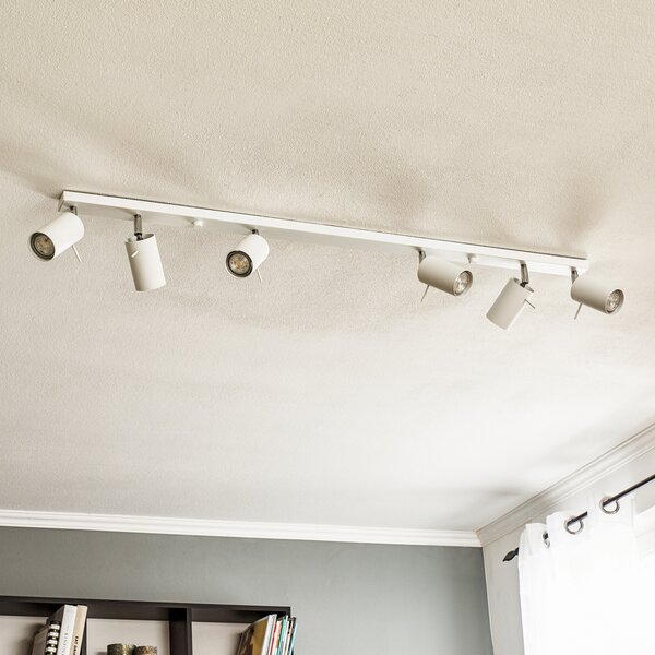 SOLLUX LIGHTING Spot de tavan rotund, alb, 6 becuri liniare, reglabil, Alb, Camera de zi / sufragerie, Metal, Modern