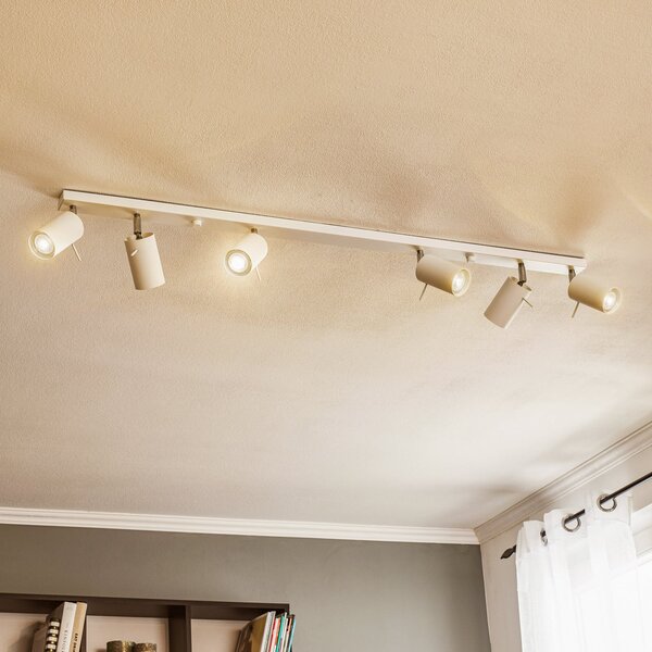 SOLLUX LIGHTING Spot de tavan rotund, alb, 6 becuri liniare, reglabil, Alb, Camera de zi / sufragerie, Metal, Modern