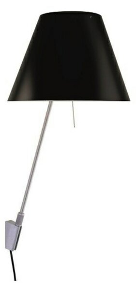 Lampă de perete Luceplan, Negru, Camera de zi, Aluminiu
