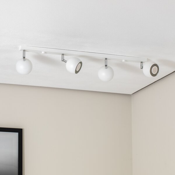 SOLLUX LIGHTING Spot de tavan Flame, alb, 4 becuri lungi, reglabil, Alb, Camera de zi / sufragerie, Metal, Modern