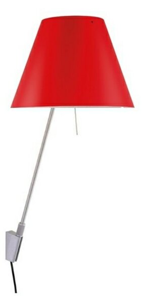 Lampă de perete Luceplan, Roșu, Camera de zi, Aluminiu