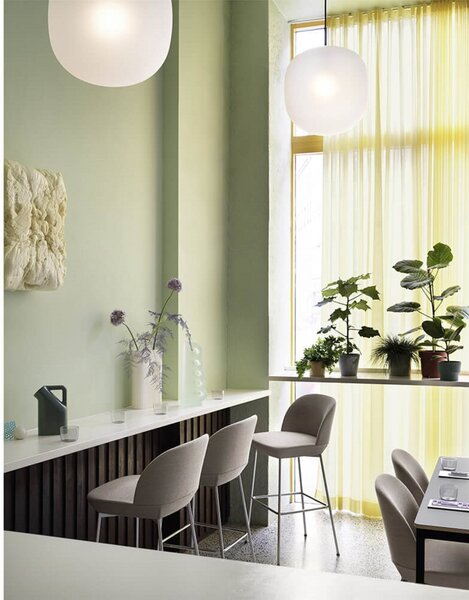 Lustră Pendul Muuto, Alb, Sala de mese, Sticlă